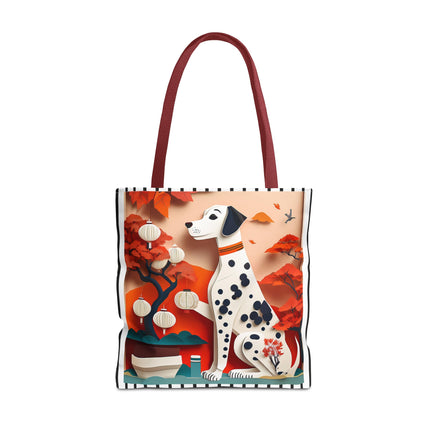 Dalmatian at an Autumn Bonsai Exhibition Tote Bag (AOP)