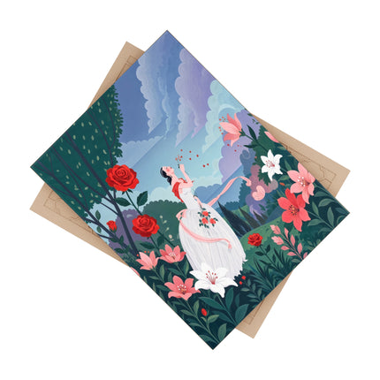 🌹💌 The Garden Of Blown Kisses Ceramic Tile – Art Deco Floral Romance