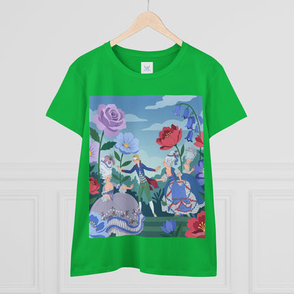 🎭🌸 The Garden Masquerade Cotton Tee – Art Deco Fashion Illustration
