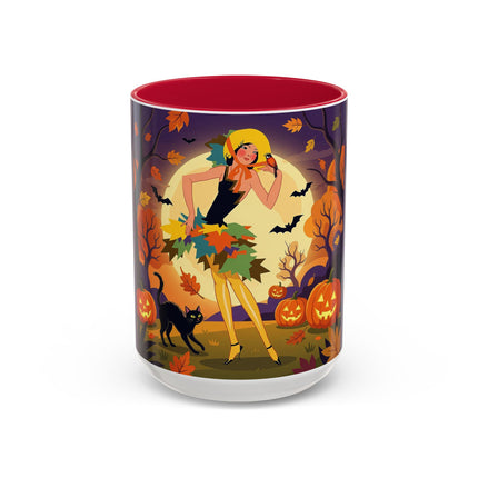 🌕🍂 Autumn Song Beneath The Harvest Moon Colorful Mug – Whimsical Halloween Charm