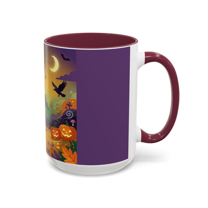 🌙🎃 The Scarecrow Of Haunted Hollow Colorful Mug – Whimsical Halloween Mystery