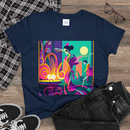 Dance of the Skeleton Ballerinas Women's Midweight Cotton Tee