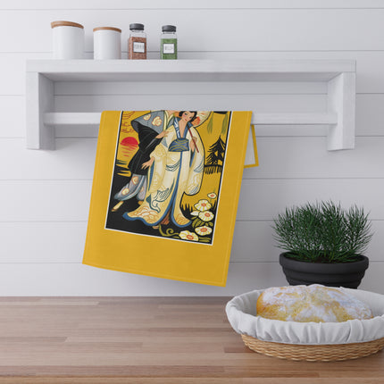 Golden Embrace Kitchen Towel