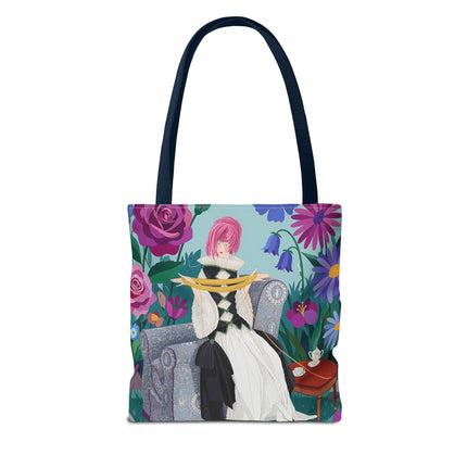 🌹🧶 The Lady Of The Golden Yarn Tote Bag – Art Deco Floral Elegance