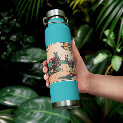 Mischievous Mice on Wheels Copper Vacuum Insulated Bottle, 22 oz
