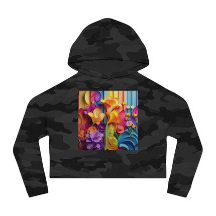 The Graceful Freesia Women’s Cropped Hooded Sweatshirt