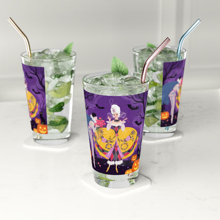🎭🌹 The Harlequin Rose Masquerade Glass, 16oz – Theatrical Halloween Romance