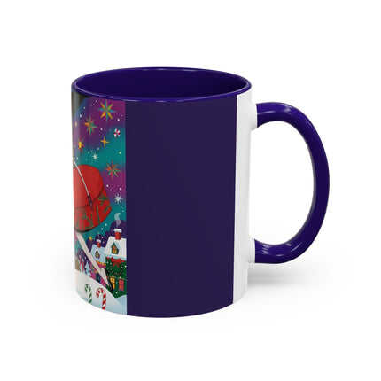 🎁✨ The Lady Of The Christmas Hatbox Colorful Mug – Art Deco Holiday Fantasy
