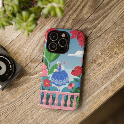 🌺🪭 The Lady Of The Grand Flower Terrace Phone Case – Art Deco Garden Elegance