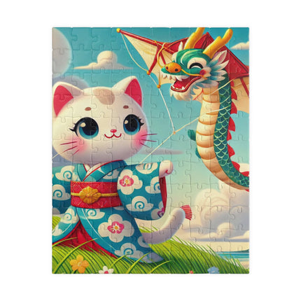 Geisha Kitten and the Dragon Kite Puzzle (110, 252, 520-piece)