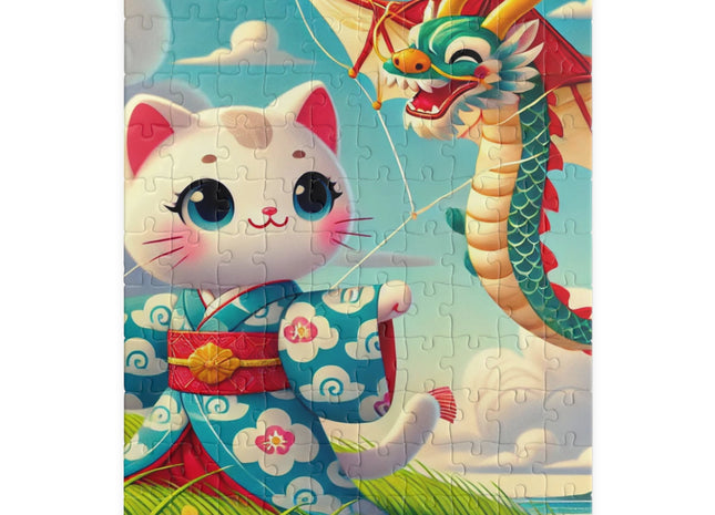 Geisha Kitten and the Dragon Kite Puzzle (110, 252, 520-piece)