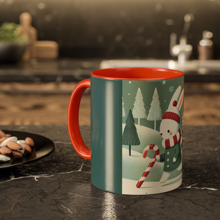 Candy Cane Timekeeper Bunny Colorful Mugs (11oz, 15oz)