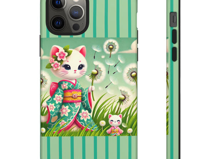 Geisha Kitten and the Dandelion Phone Cases