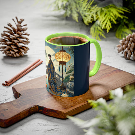 Moonlit Bridge Gentleman Colorful Mug – Imperial Serenity & Moonlit Harmony