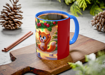 Naughty or Nice Kitten Christmas Colorful Mugs (11oz, 15oz)