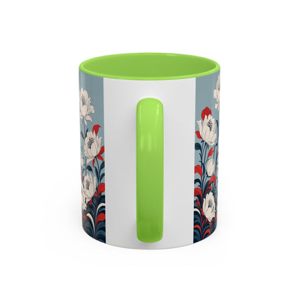 ❤️🌺 The Scarlet Parasol Spectacle Colorful Mug – Art Deco Fashion Elegance