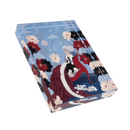 💌🌺 The Lady Of The Love Letters Acrylic Art Block – Art Deco Romantic Elegance