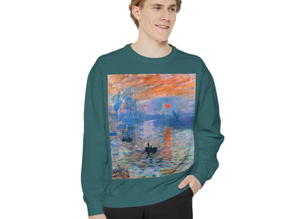 Sunrise by Claude Monet Unisex Garment-Dyed Sweatshirt