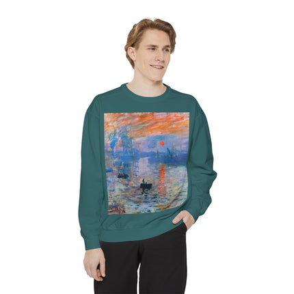 Sunrise by Claude Monet Unisex Garment-Dyed Sweatshirt