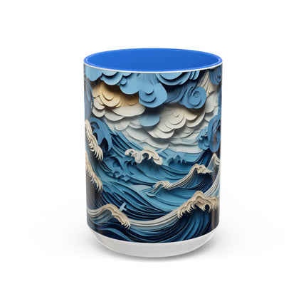 Dramatic Ocean with Crashing Waves Colorful Mugs (11oz, 15oz)