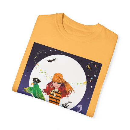 Moonlit Pirate Halloween Unisex Garment-Dyed T-shirt