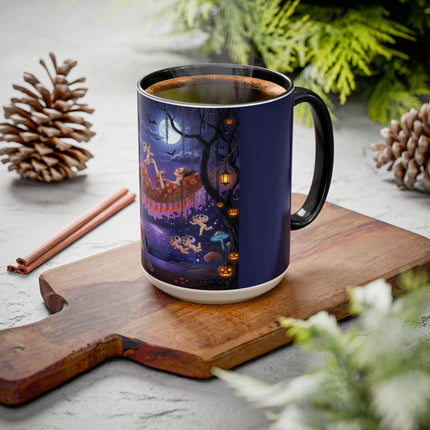 🌙🎃 Moonlit Mischief In The Pumpkin Grove Colorful Mug – Whimsical Halloween Fantasy