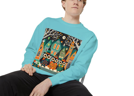 Night of the Trick-or-Treating Owlets Unisex Garment-Dyed Sweatshirt