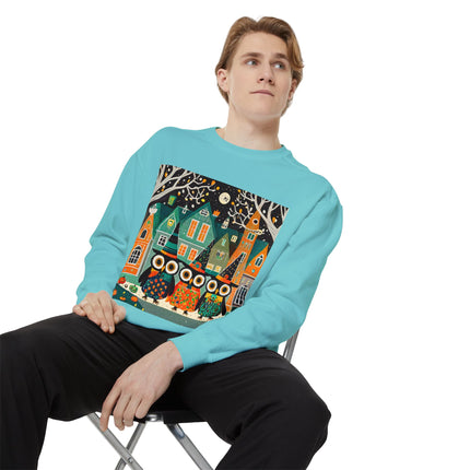 Night of the Trick-or-Treating Owlets Unisex Garment-Dyed Sweatshirt