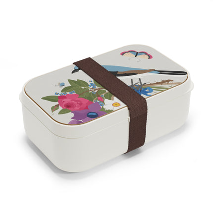 Bluebird & Butterfly Bento Lunch Box – Elegant Charm & Springtime Grace