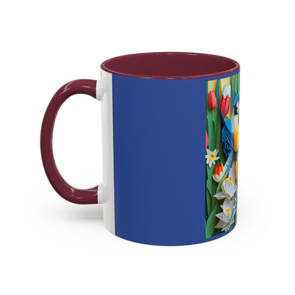 Blue Jays in a Spring Garden Colorful Mugs (11oz, 15oz)