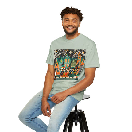 Night of the Trick-or-Treating Owlets Unisex Garment-Dyed T-shirt