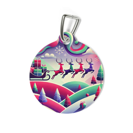 Festive Reindeer Flight Pet Tag