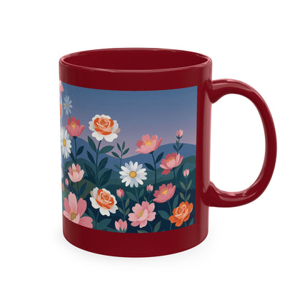 🌸🎭 The Lady Of The Floral Masquerade Garden Ceramic Mug – Art Deco Fashion Whimsy