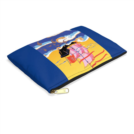Golden Seas and Whimsical Dreams Accessory Pouch – Art Deco Nautical Design