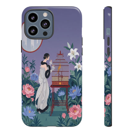 🌸🐦 The Lady Of The Garden Birdcage Phone Case – Art Deco Floral Elegance