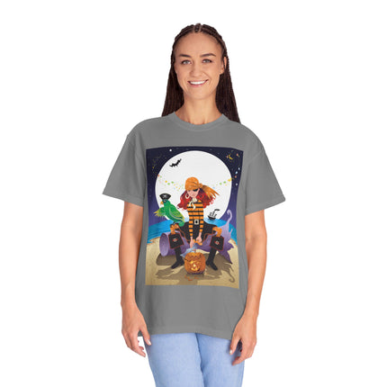 Moonlit Pirate Halloween Unisex Garment-Dyed T-shirt