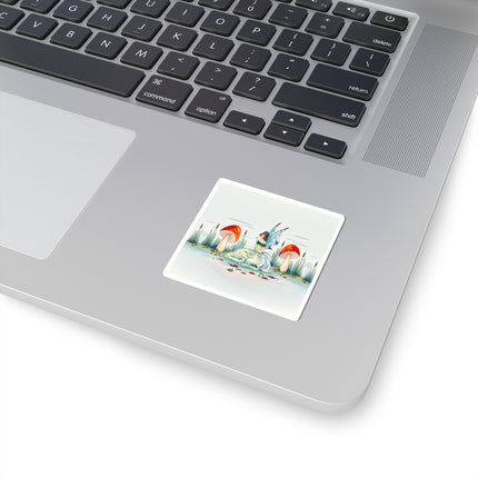 🧚🍄 The Fairy Of The Scarlet Mushrooms Kiss-Cut Stickers – Art Deco Woodland Fantasy