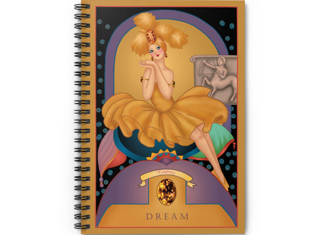 November & Topaz (from the Gem Series) by Sofia Chiostri Spiral Notebook - Ruled Line