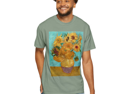 Vase with Twelve Sunflowers by Vincent van Gogh Unisex Garment-Dyed T-shirt