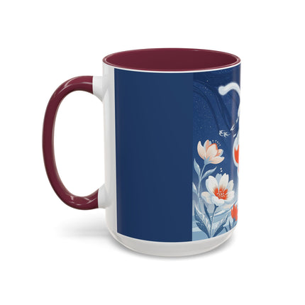 ❄️⛸️ The Winter Skater’s Flight Colorful Mug – Art Deco Floral Fantasy