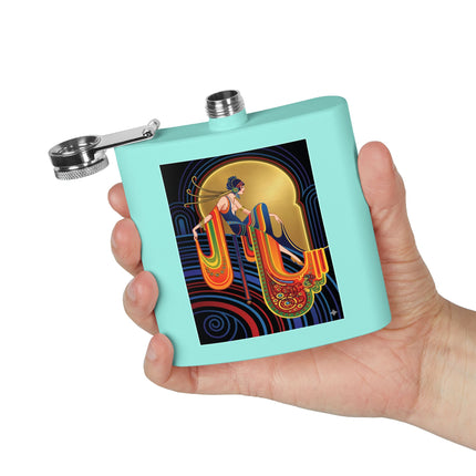 Art Deco Muse Flask – Golden Radiance & Elegant Poise