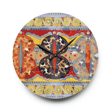 Reproduction of the Shield Frieze by Emile Gilliéron Acrylic Wall Clock, Round and Square