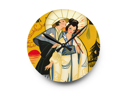 Golden Embrace Acrylic Wall Clock