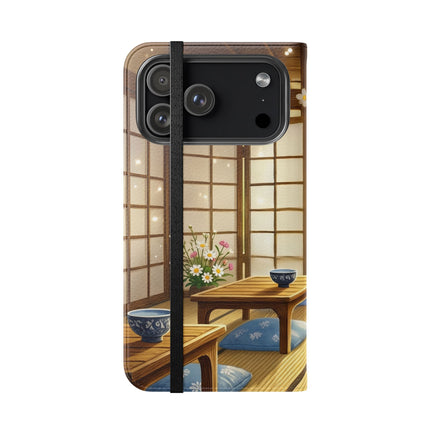 🐱🍵 Playful Kitten in the Tea Room Flip Case – Curious Charm & Cozy Whimsy