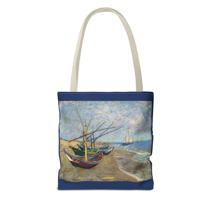Fishing Boats on the Beach at Saintes-Maries by Vincent Van Gogh Tote Bag (AOP)