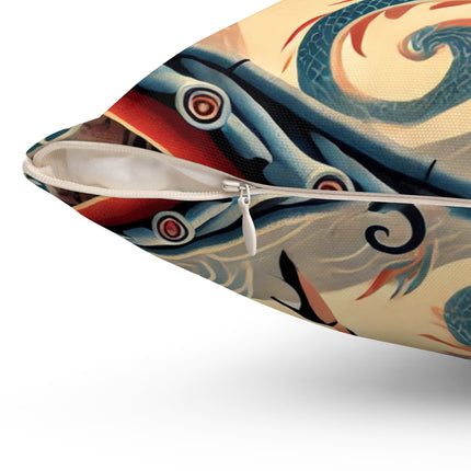 Dragon Fairy of the Temple Spun Polyester Square Pillow