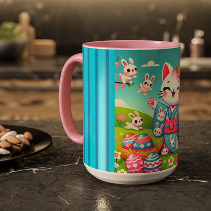 Springtime Kitten’s Easter Joy Colorful Mugs (11oz, 15oz)