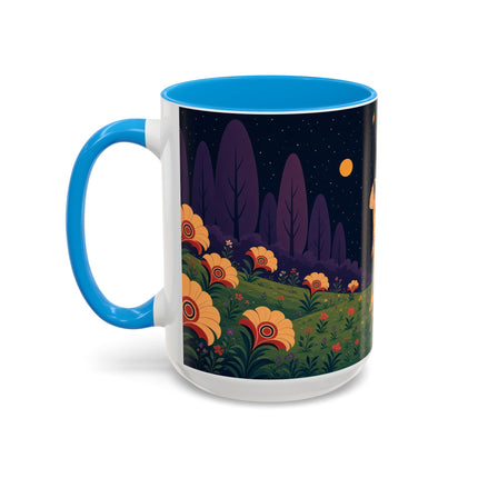🌙🌼 The Moonlit Floral Dancer Colorful Mug – Art Deco Garden Fantasy