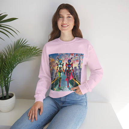 Cyber Punk Robot Models Unisex Heavy Blend™ Crewneck Sweatshirt