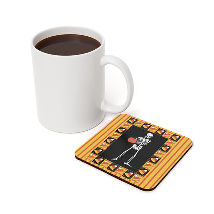 Candy Corn Skeleton Cork Back Coaster